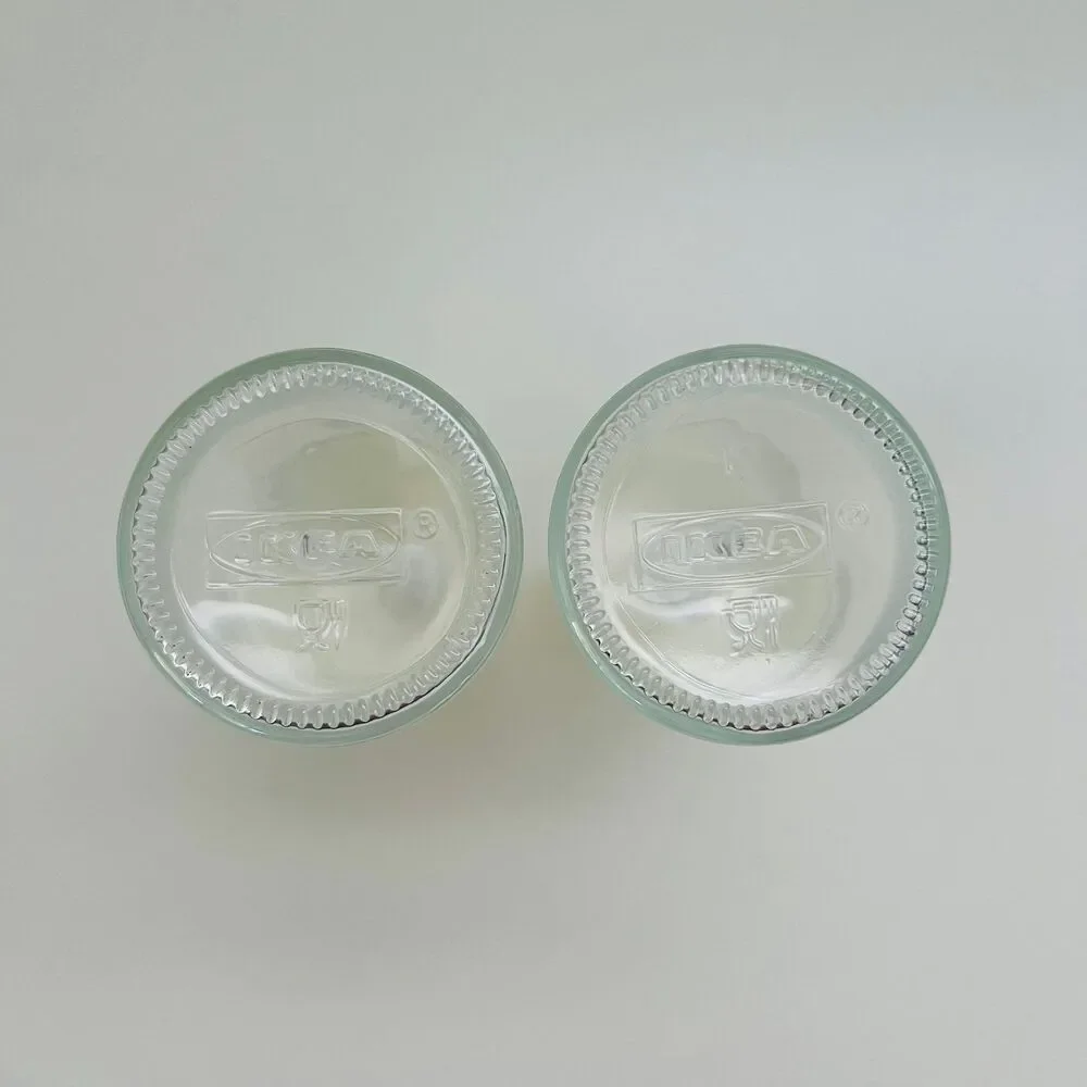 IKEA TACKAN Glass Soap Dispenser White Plastic Pump, Set of 2